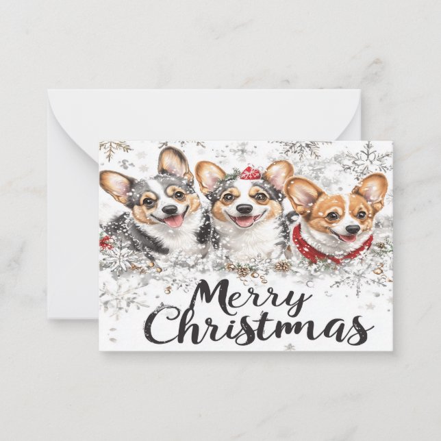 Cartes de Noël Corgi (Devant)
