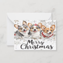 Cartes de Noël Corgi