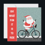 Cartes de Noël Cycliste Vacances<br><div class="desc">Cartes de Noël à vélo créatives,  avec Père Noël cycliste à vélo et les mots : Oh,  quel plaisir de rouler!</div>