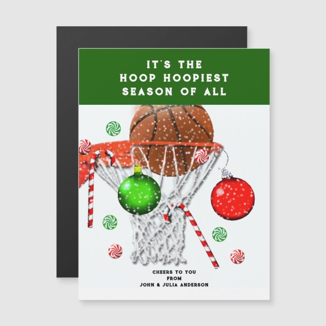 Cartes de Noël de basketball (Devant / Derrière)