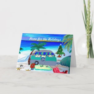 Cartes de Noël de campeur de flux d'air par la pla
