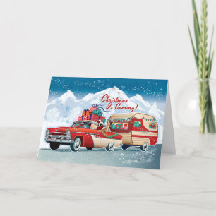 Cartes de Noël de Camping Vintage Santas