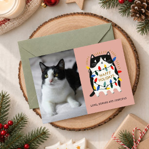 Cartes de Noël de chat drôle Photo personnalisée