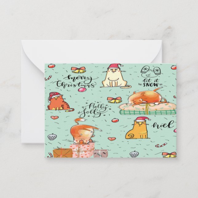 Cartes de Noël de chats drôles (Devant)