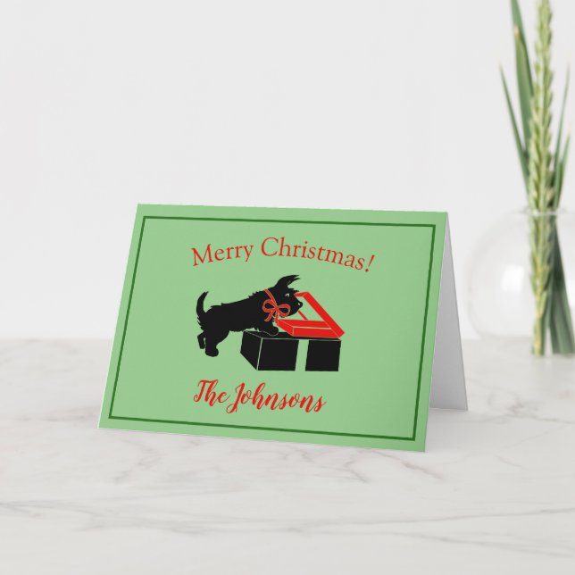 Cartes de Noël de chien Scottie Terrier (Devant)