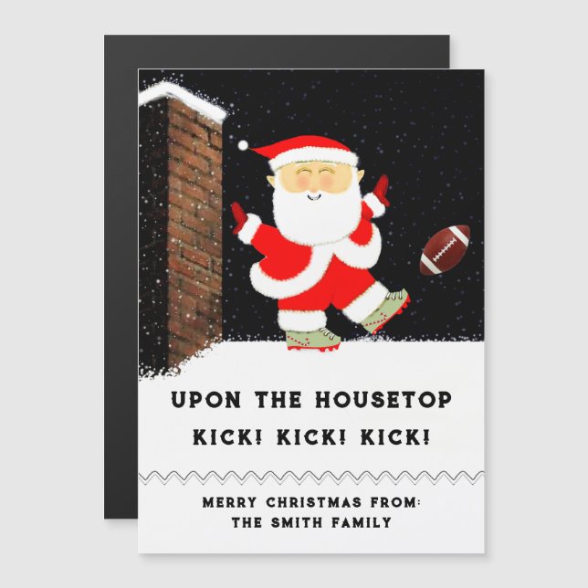 Cartes de Noël de football amusantes (Devant / Derrière)