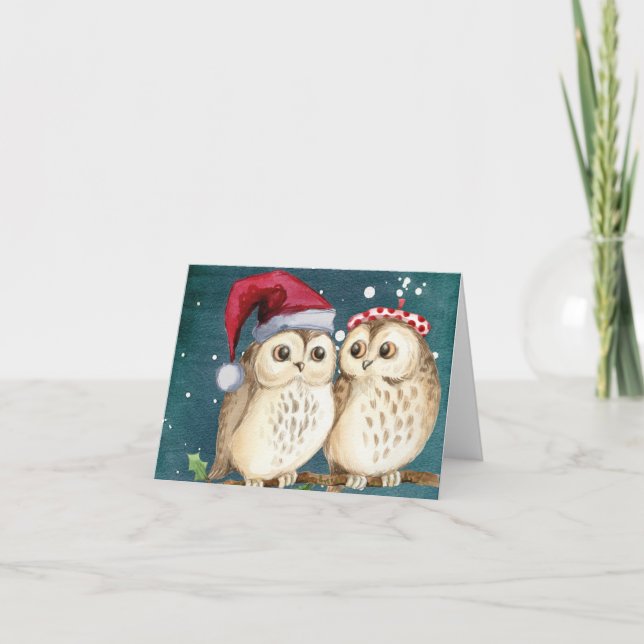 Cartes de Noël de hibou (Devant)