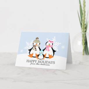 Cartes de Noël de la famille des pingouins militai