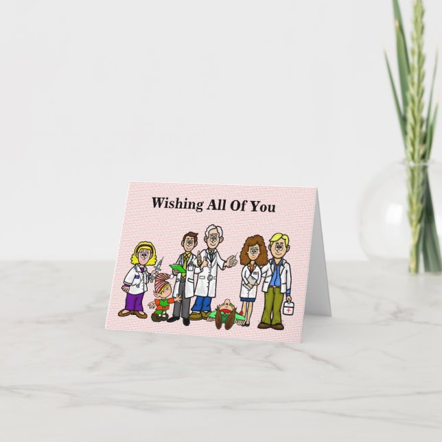 Cartes de Noël de Médecins Drôles avec des Elfes (Devant)