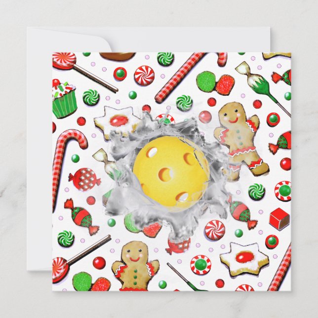 Cartes de Noël de Pickleball (Devant)