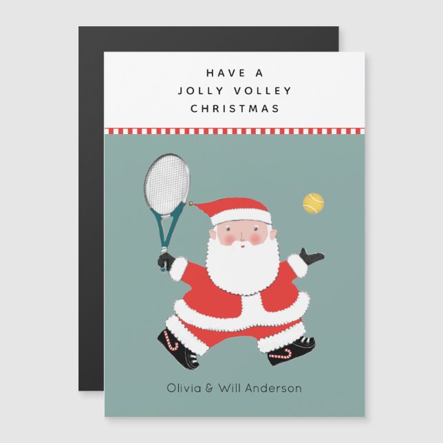 Cartes de Noël de tennis (Devant / Derrière)