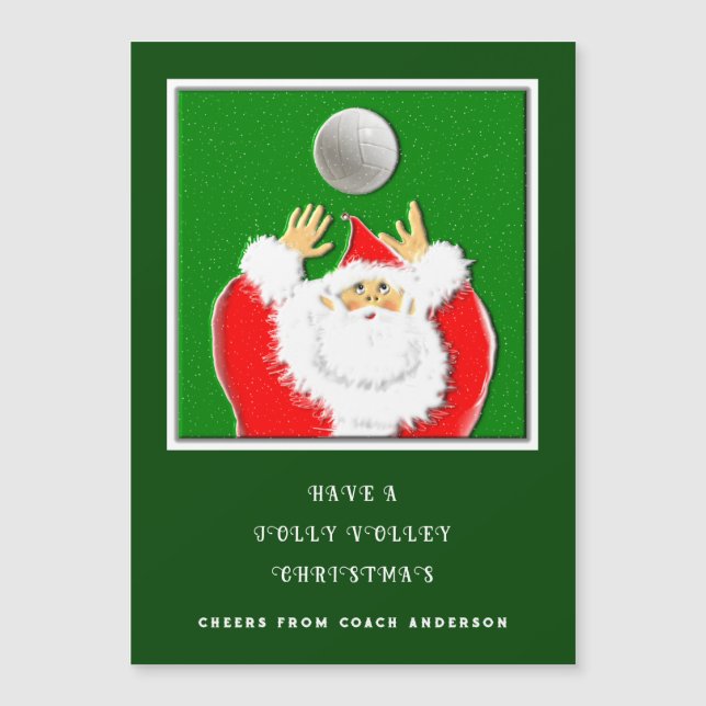 Cartes de Noël de vacances de volley-ball (Devant)