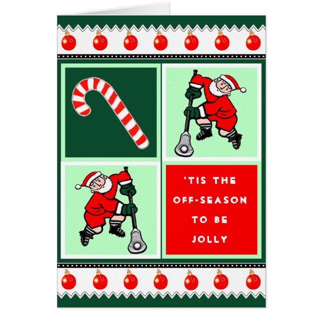 Cartes de Noël d'équipe de crosse (Devant)