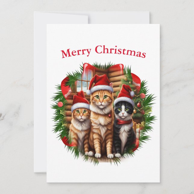 Cartes de Noël des chats (Devant)