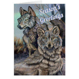 Cartes de Noël des loups de l'Arctique~ Bonnes Fêt