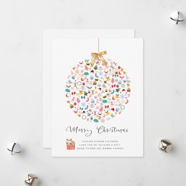 Cartes de Noël d'images cachées (Devant/Arrière en situation)