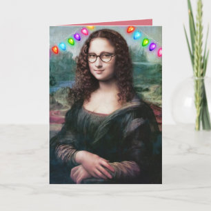 CARTES DE NOËL DRÔLES CHEVEUX ONDULÉS MONA LISA