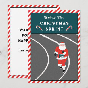 Cartes de Noël drôles de course à pied