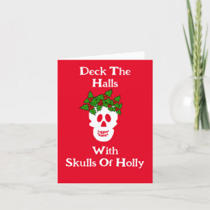 Cartes de Noël drôles de crânes de houx