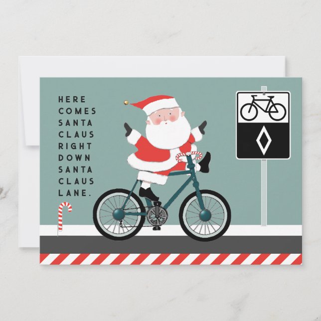 Cartes de Noël drôles de cyclisme (Devant)