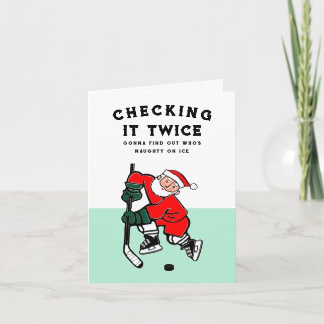 Cartes de Noël drôles de hockey (Devant)