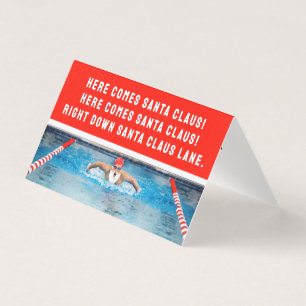 Cartes de Noël drôles de natation pour les fêtes d