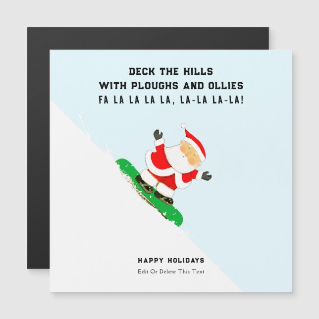 Cartes de Noël drôles de snowboard pour les fêtes  (Devant / Derrière)
