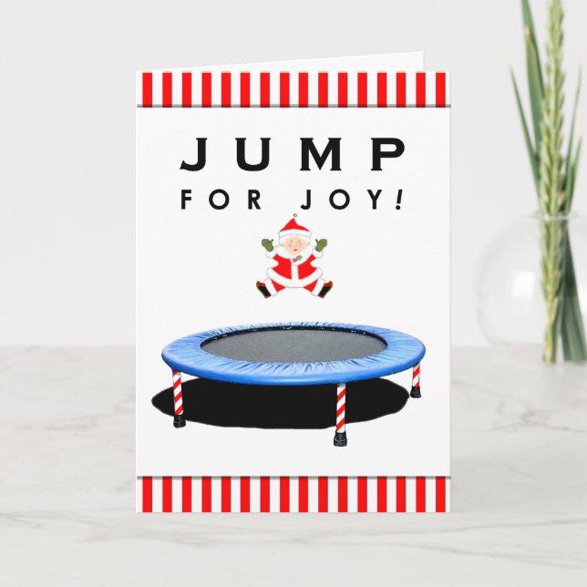 Cartes de Noël drôles de trampoline (Devant)