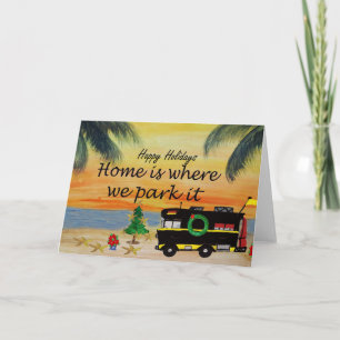 Cartes de Noël du camping-car RV de mon art