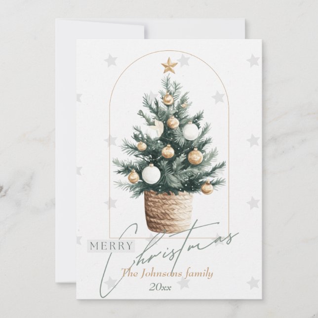 Cartes de Noël élégantes Carte de vacances non pho (Devant)