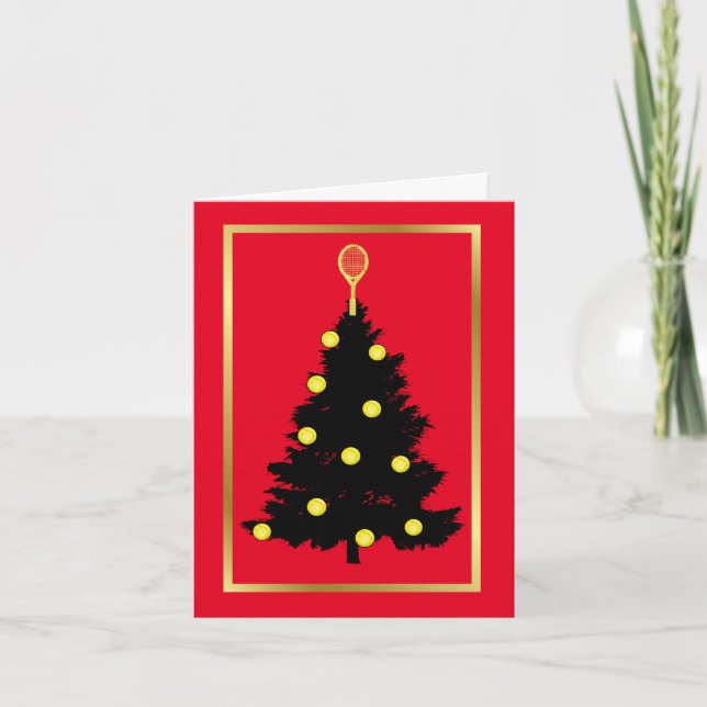 Cartes de Noël en forme d'arbres avec balles et ra (Devant)