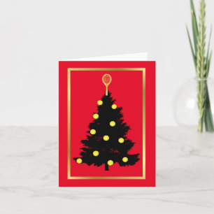 Cartes de Noël en forme d'arbres avec balles et ra