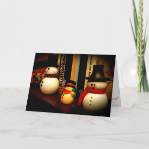 Cartes de Noël "Figurines de bonhommes de neige de