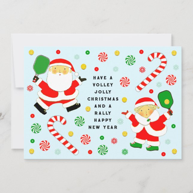 Cartes de Noël Funny Pickleball (Devant)