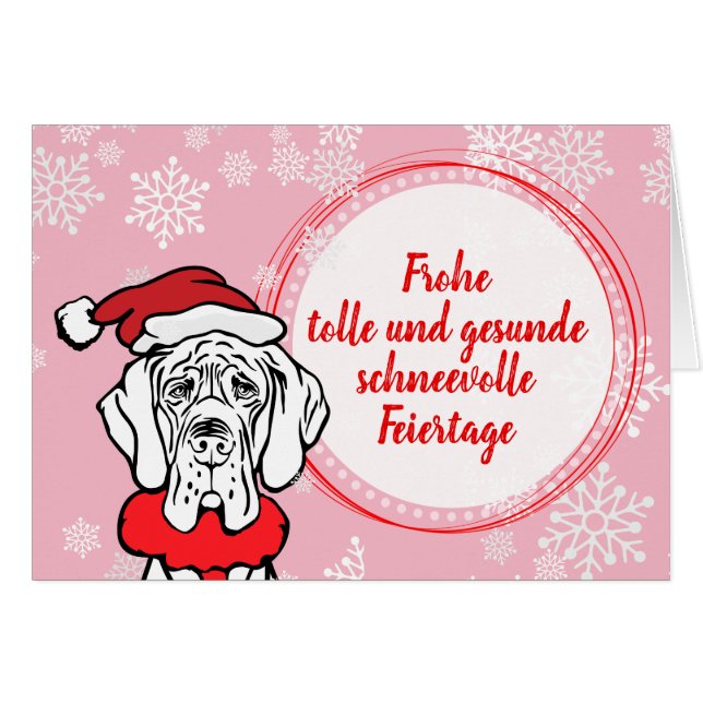 Cartes de Noël Great Dane Pattern (Devant Horizontal)