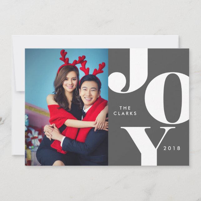 Cartes de Noël JOY avec photo / Fêtes (Devant)