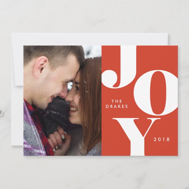 Cartes de Noël JOY avec photo / Fêtes (Devant)