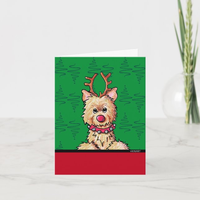 Cartes de Noël KiniArt Cairn Reindeer (Devant)
