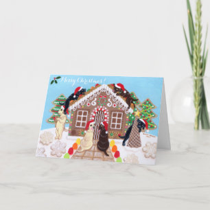 Cartes de Noël Labrador Ginger Bread House