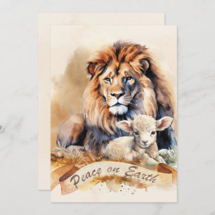 Cartes de Noël Lion et Agneau