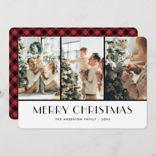 Cartes de Noël modernes Red Buffalo Plaid