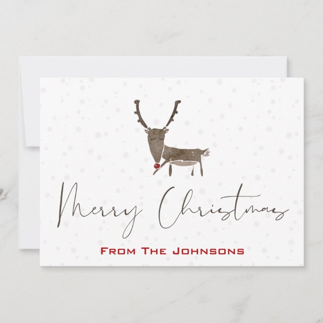 Cartes de Noël modernes Rudolf pour les Fêtes (Devant)