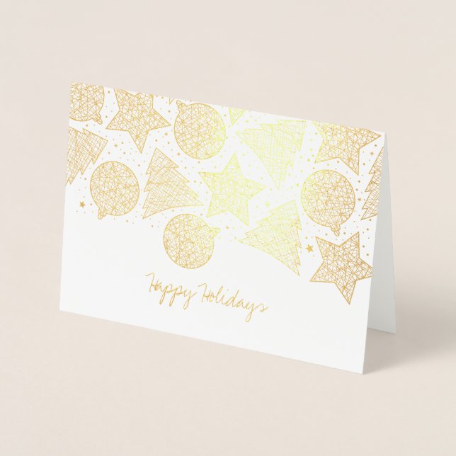 Cartes de Noël Motif Etched Gold Foil (Devant)