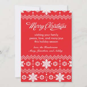 Cartes de Noël non photo pour le pull-overs rouge