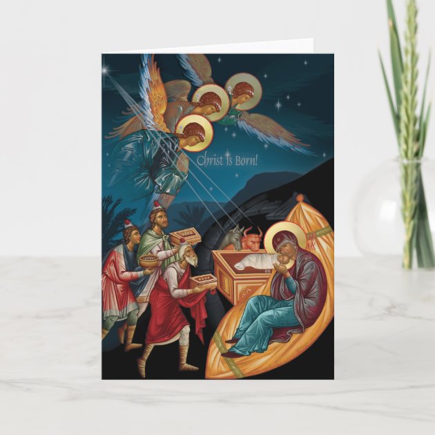 Lot de 12 cartes de Noël aux dessins religieux/orthodoxes avec enveloppes 