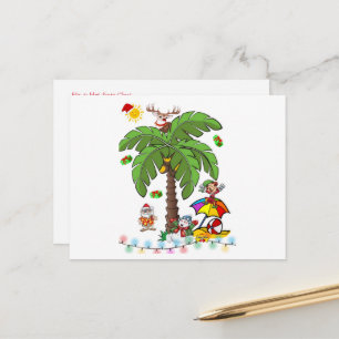 Cartes de Noël Père Noël Fête sur la Plage