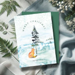 Cartes de Noël personnalisées de ferme mignonnes<br><div class="desc">Envoyez des vœux chaleureux pour les fêtes avec ces cartes de Noël de style ferme, mettant en vedette un renard illustré unique et un design d'arbre pin. Peint à la main dans le style aquarelle signature de Victoria Grigaliunas, ces cartes de Noël au renard aquarelle capturent le charme paisible de...</div>