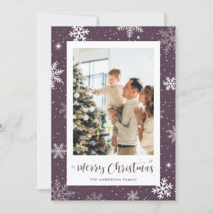 Cartes de Noël personnalisées Flèche-neige violett