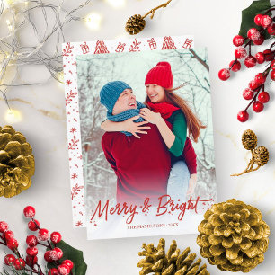 Cartes de Noël photo calligraphiée avec paillettes