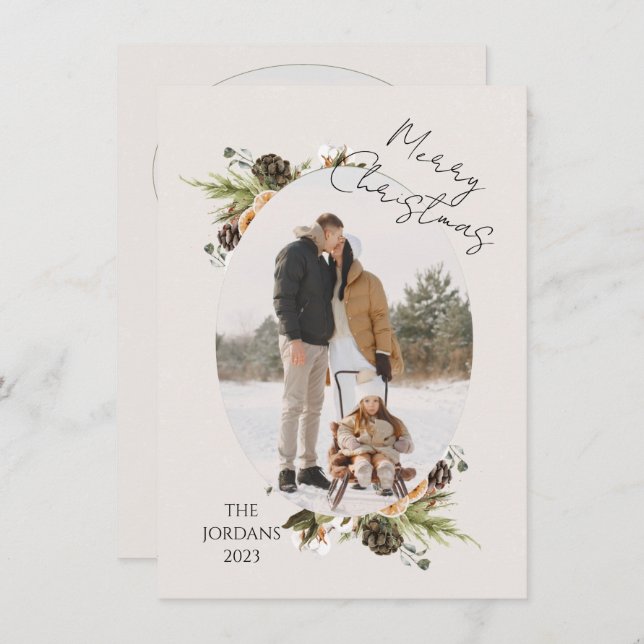 Cartes de Noël Photo Holiday (Devant / Derrière)